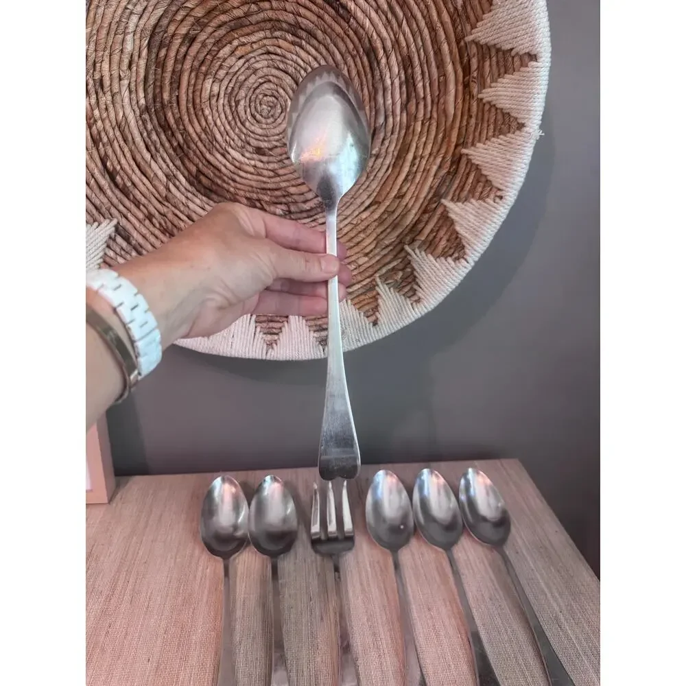 Vintage Reed & Barton Large Silver-Plated Catering Buffet Serving Spoons Fork